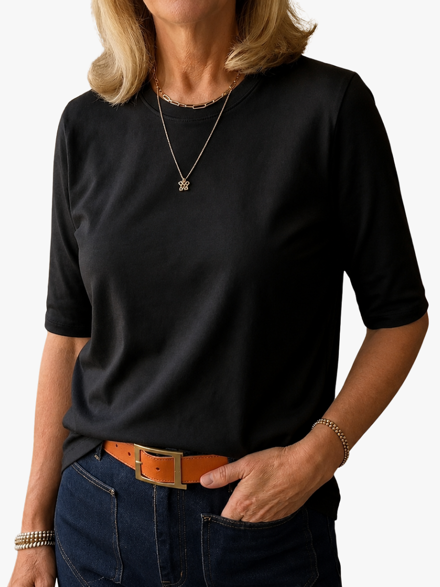 Isara - Soft-Touch Mid-Sleeve T-Shirt