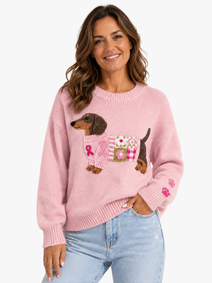 Caravine - Patchwork Dog Knit Sweater