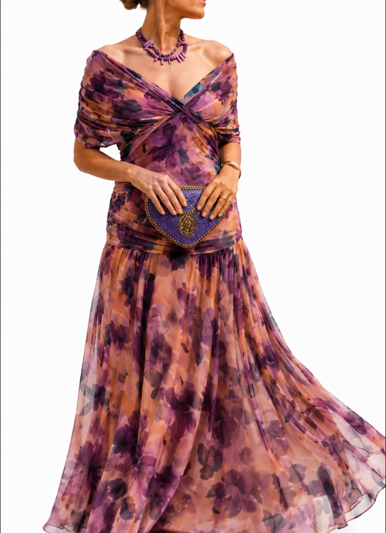 Solavelle - Soft-Touch Off-Shoulder Mermaid Gown