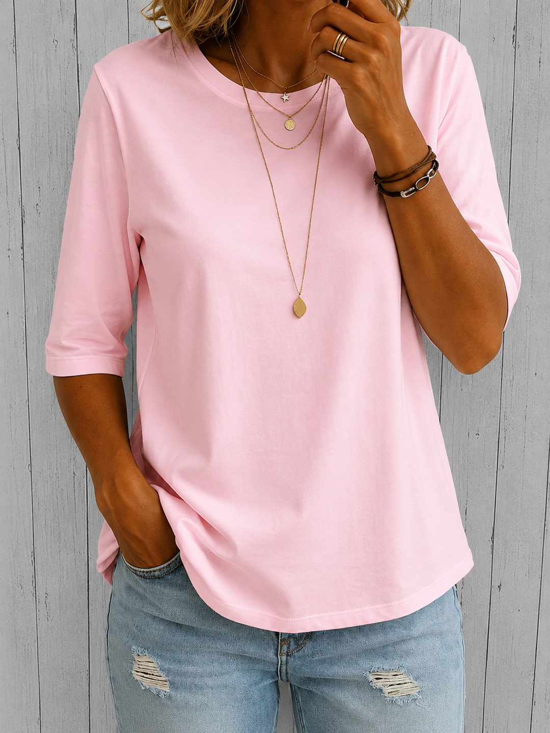 Bellavie - Classic Round Neck Blouse