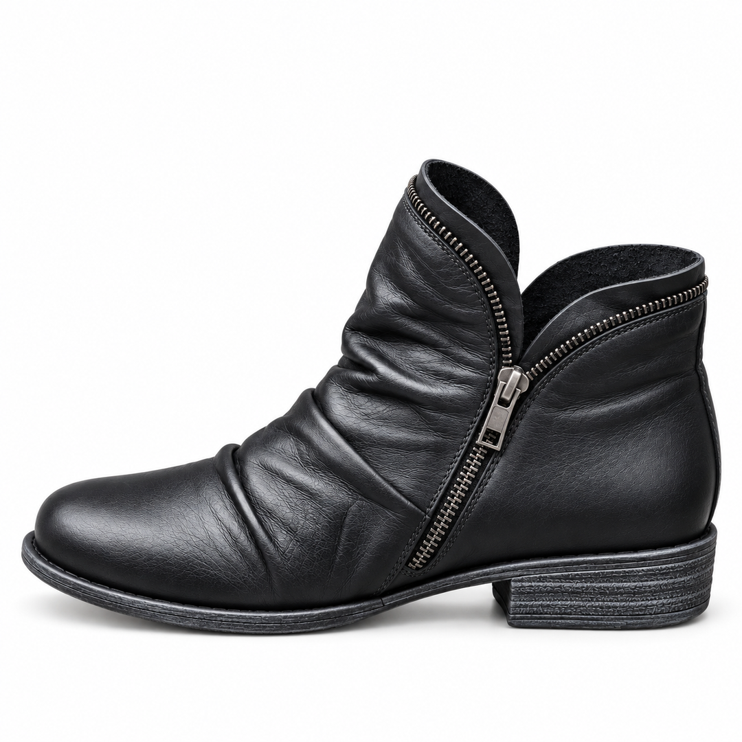 Anara - Textured Ankle Boots