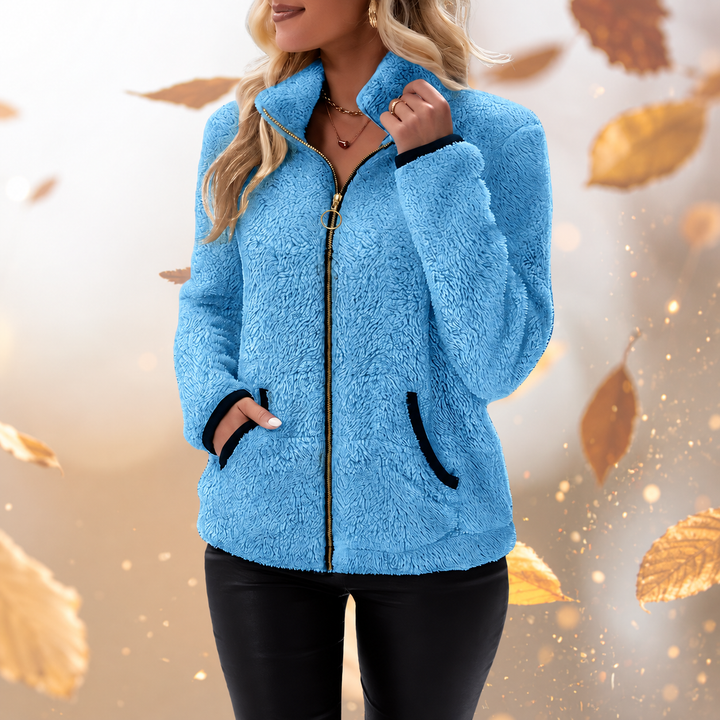 Adria - High Collar Sherpa Fleece Jacket