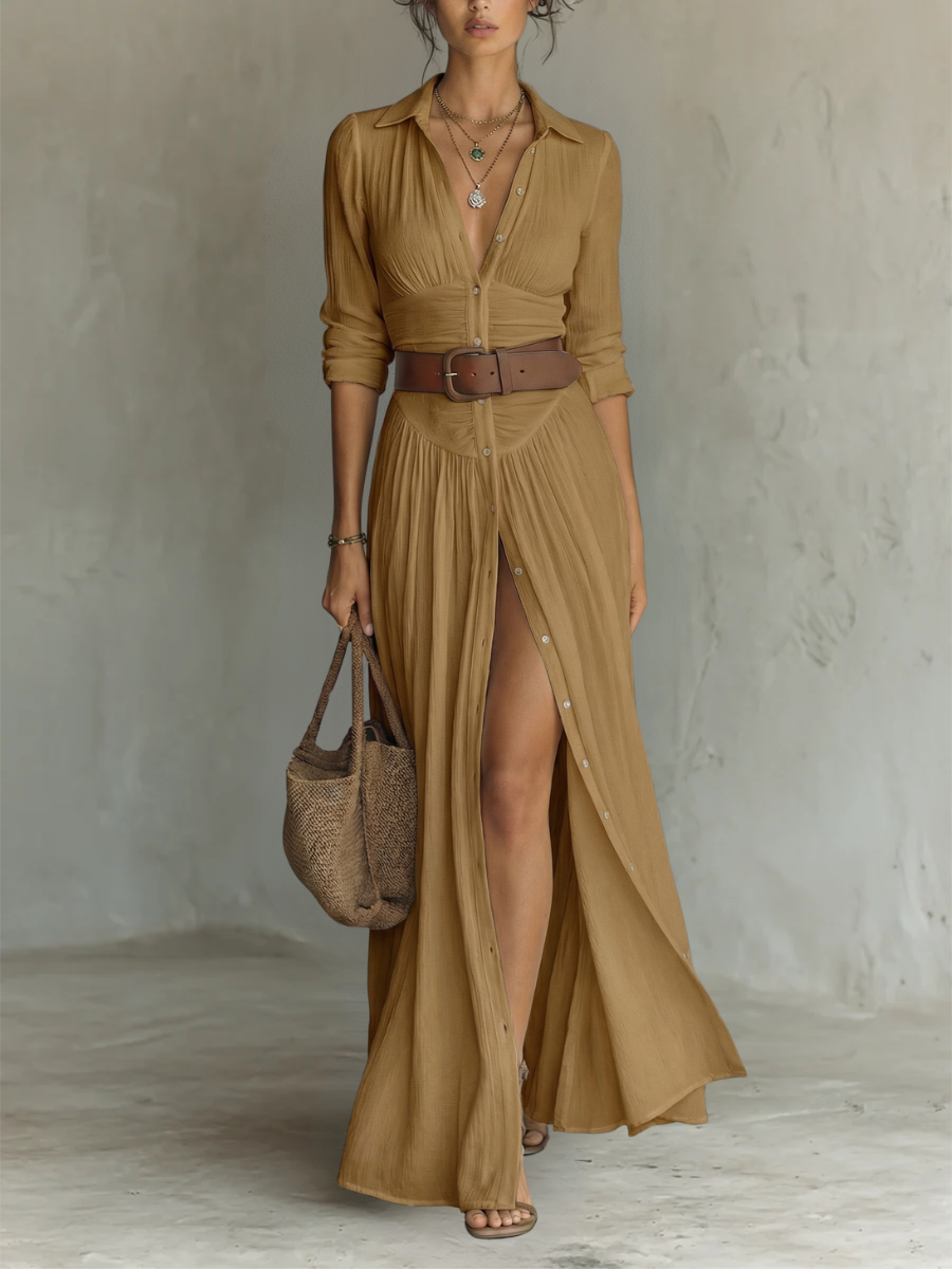 Melusine - Lightweight Belted Maxi Dress