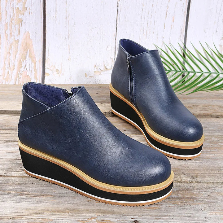 Neve - Cushioned Wedge Ankle Boots