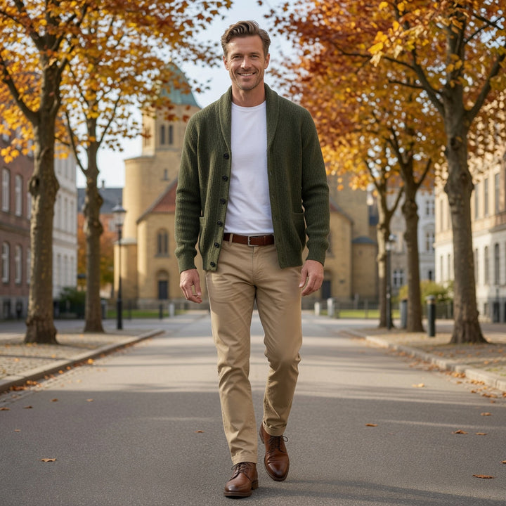 Bevan - Textured Shawl Collar Cardigan