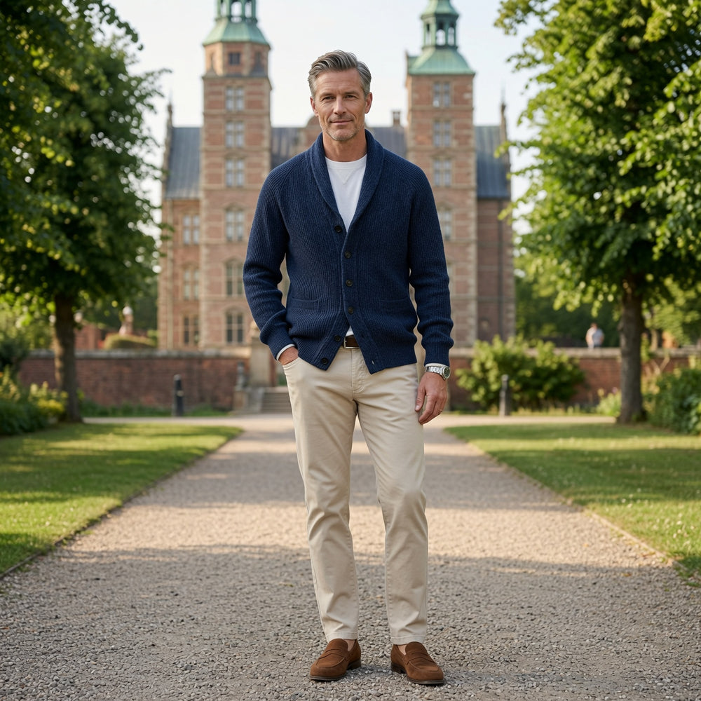 Bevan - Textured Shawl Collar Cardigan