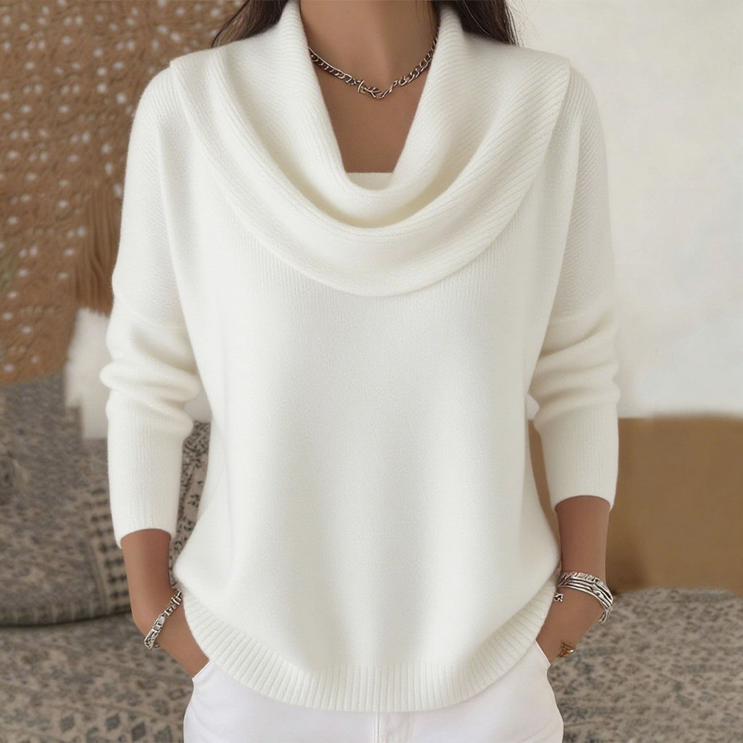 Mirelia - Draped Cowl Neck Sweater
