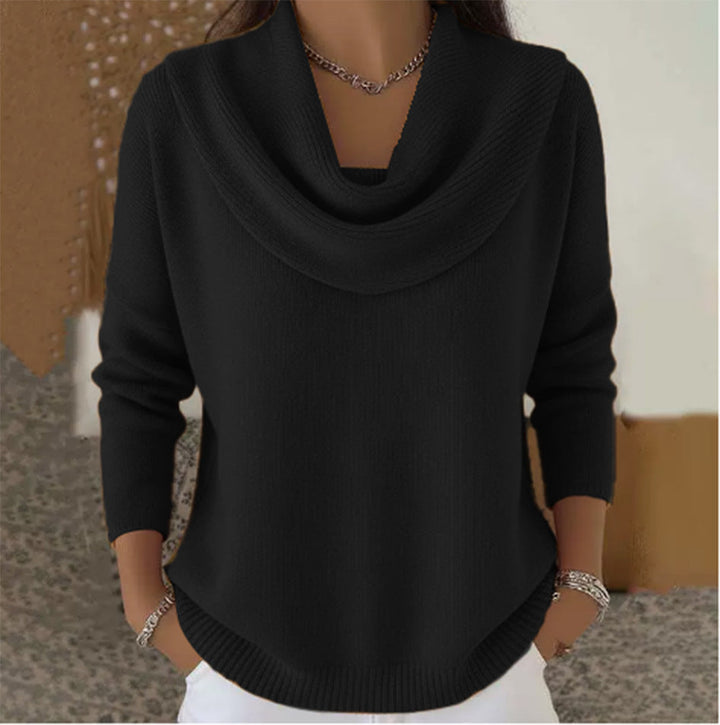 Mirelia - Draped Cowl Neck Sweater