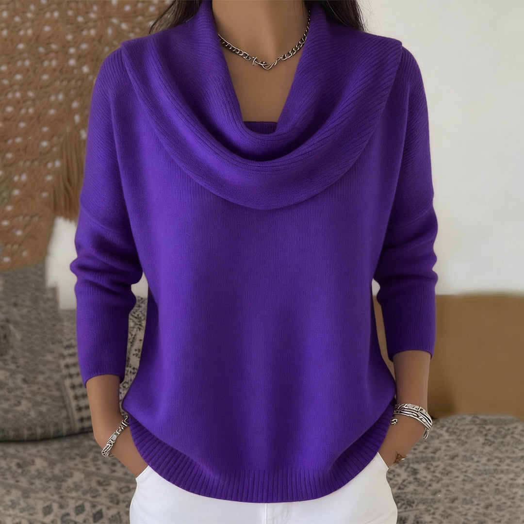Mirelia - Draped Cowl Neck Sweater