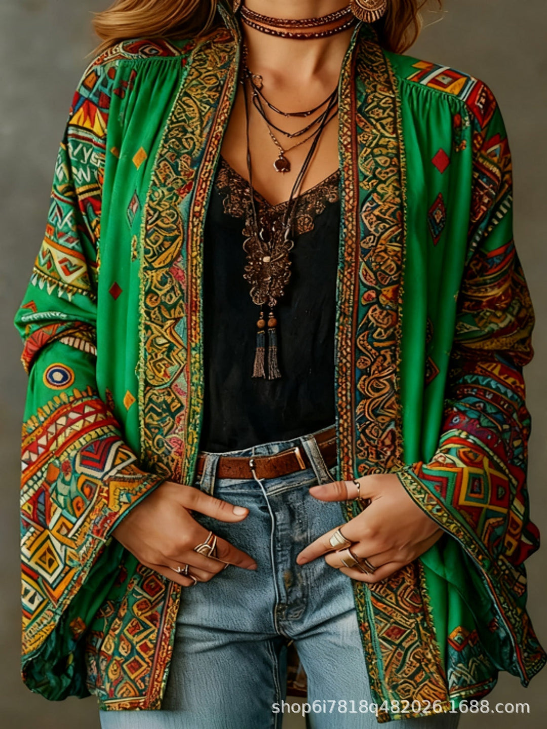 Eudocia - Boho Embroidered Kimono Cardigan