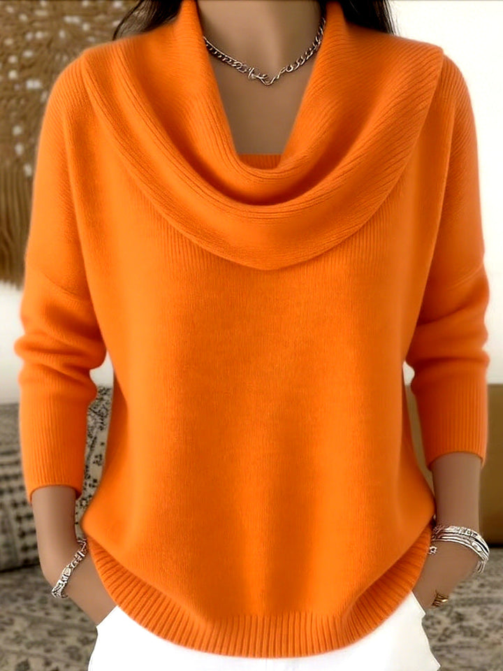 Mirelia - Draped Cowl Neck Sweater