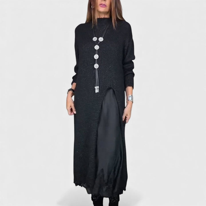 Aravina - Soft-Touch Layered Sweater & Dress Set
