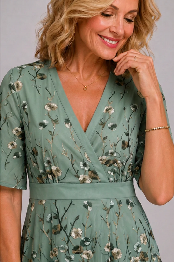 Adaline - Soft-Touch Floral Midi Dress