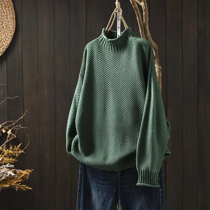 Oriane - Textured Mock-Neck Sweater