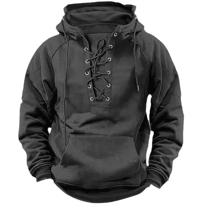 Damon - Soft-Touch Lace-Up Hoodie