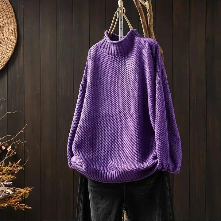 Oriane - Textured Mock-Neck Sweater