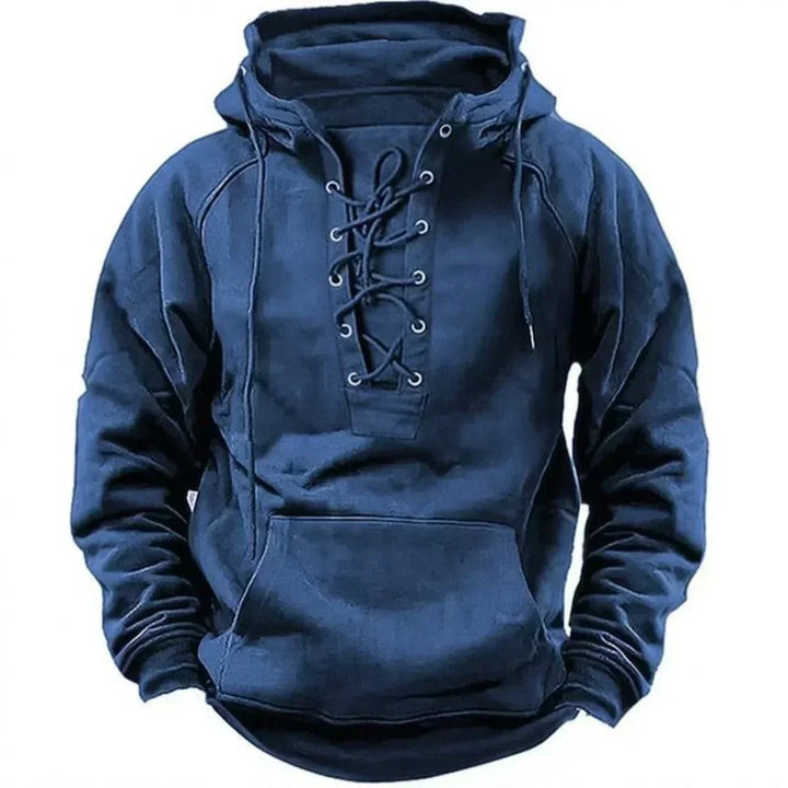 Damon - Soft-Touch Lace-Up Hoodie