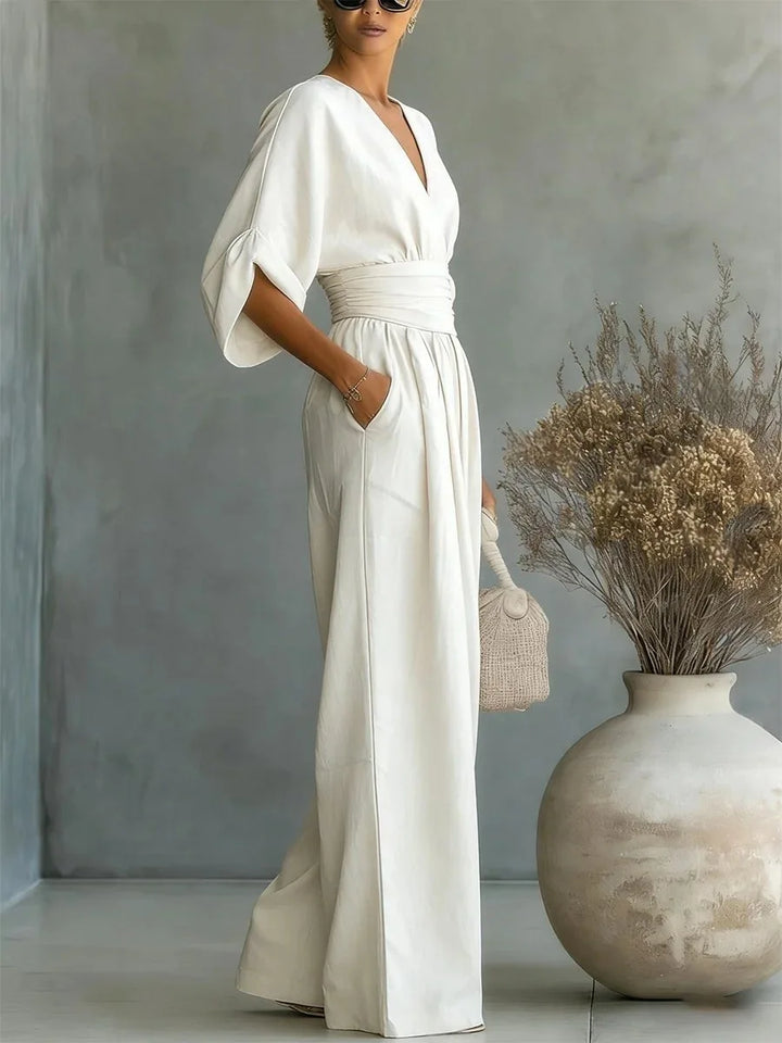 Solavie - Fluid Wide-Leg Jumpsuit
