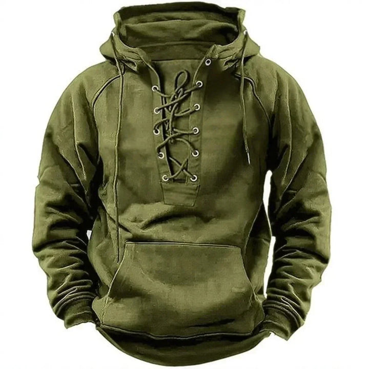 Damon - Soft-Touch Lace-Up Hoodie