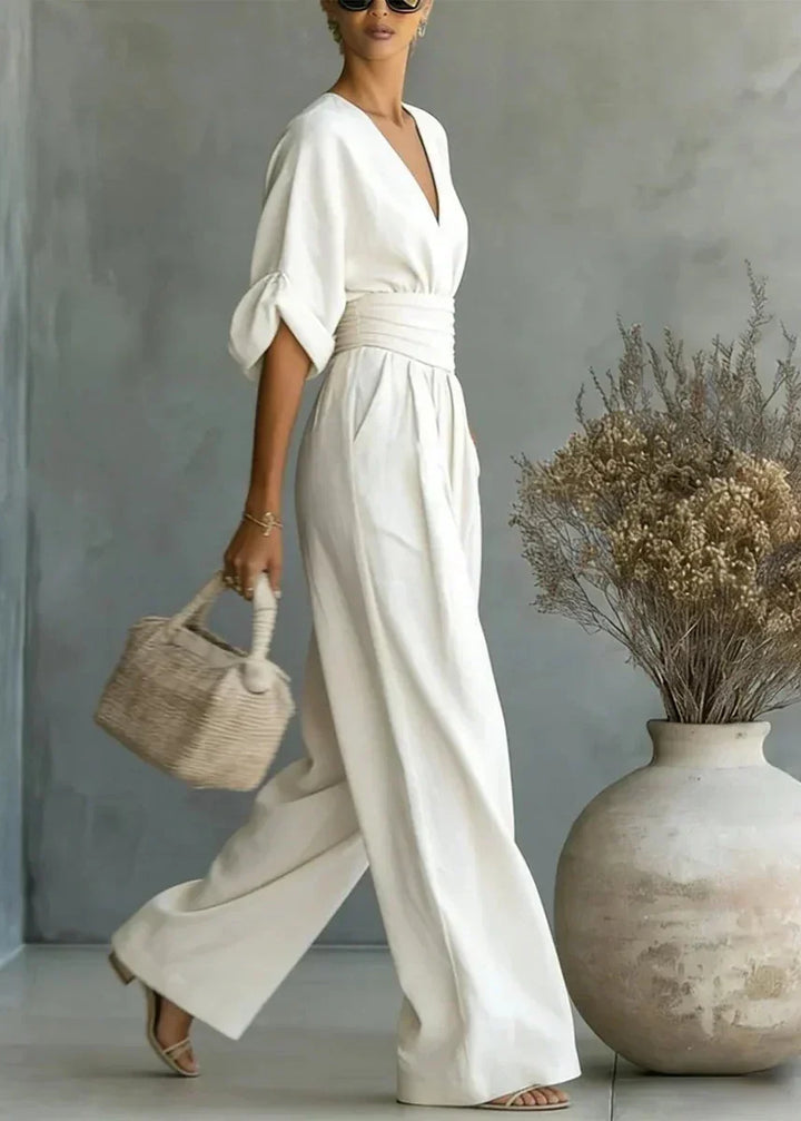 Solavie - Fluid Wide-Leg Jumpsuit
