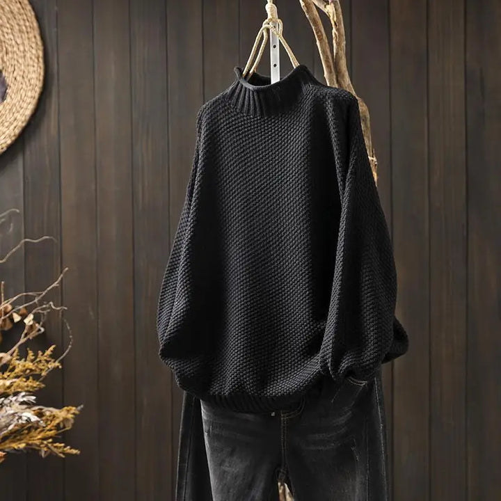 Oriane - Textured Mock-Neck Sweater