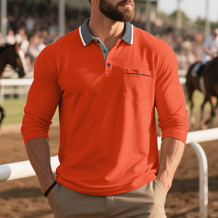 Balcombe - Soft-Touch Long-Sleeve Polo Shirt