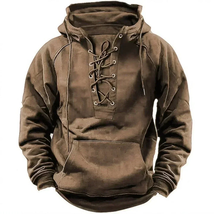 Damon - Soft-Touch Lace-Up Hoodie