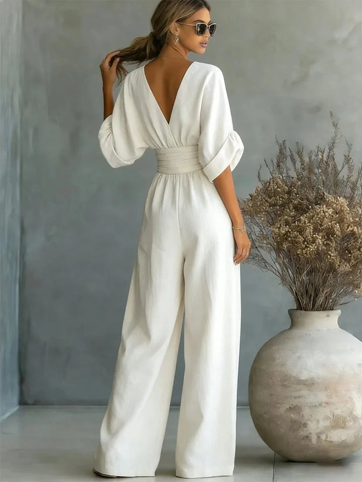 Solavie - Fluid Wide-Leg Jumpsuit