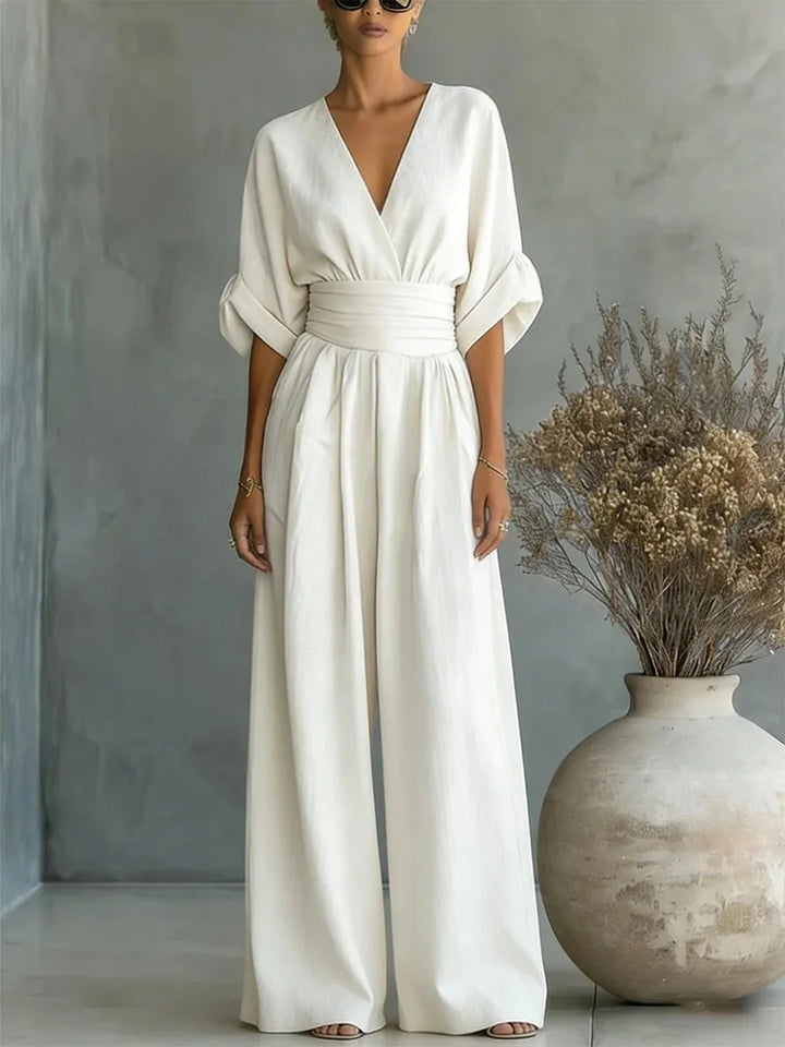 Solavie - Fluid Wide-Leg Jumpsuit