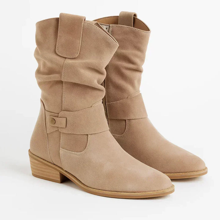 Calluna - Soft-Touch Block-Heel Mid-Calf Boots