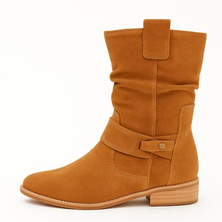 Calluna - Soft-Touch Block-Heel Mid-Calf Boots