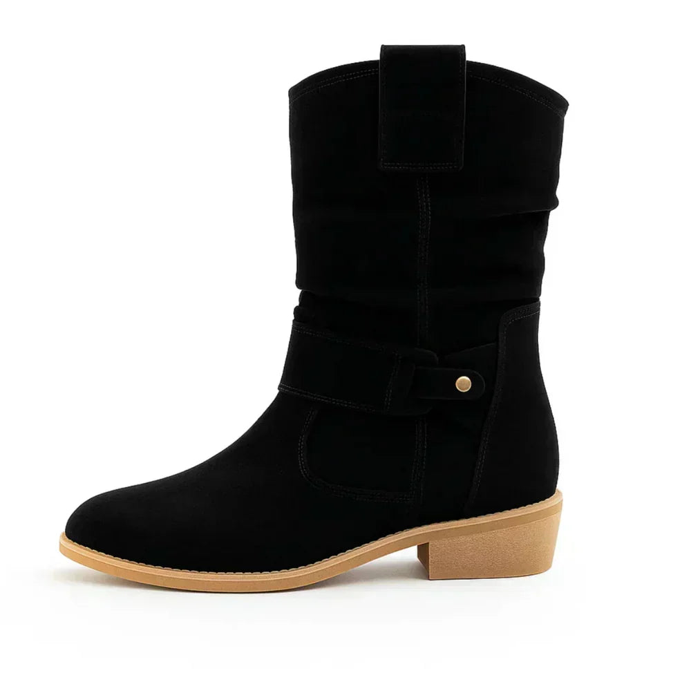 Calluna - Soft-Touch Block-Heel Mid-Calf Boots