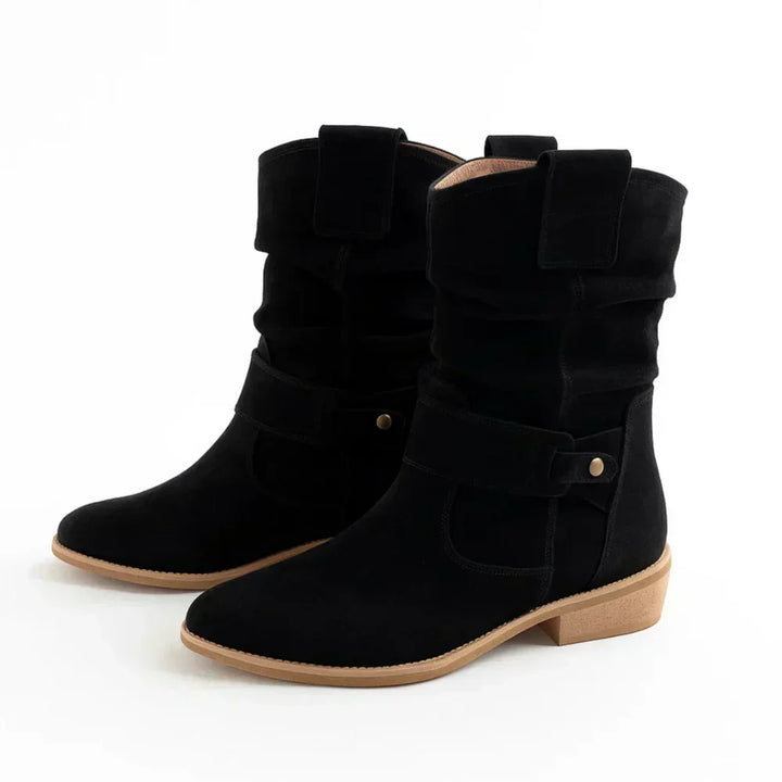 Calluna - Soft-Touch Block-Heel Mid-Calf Boots