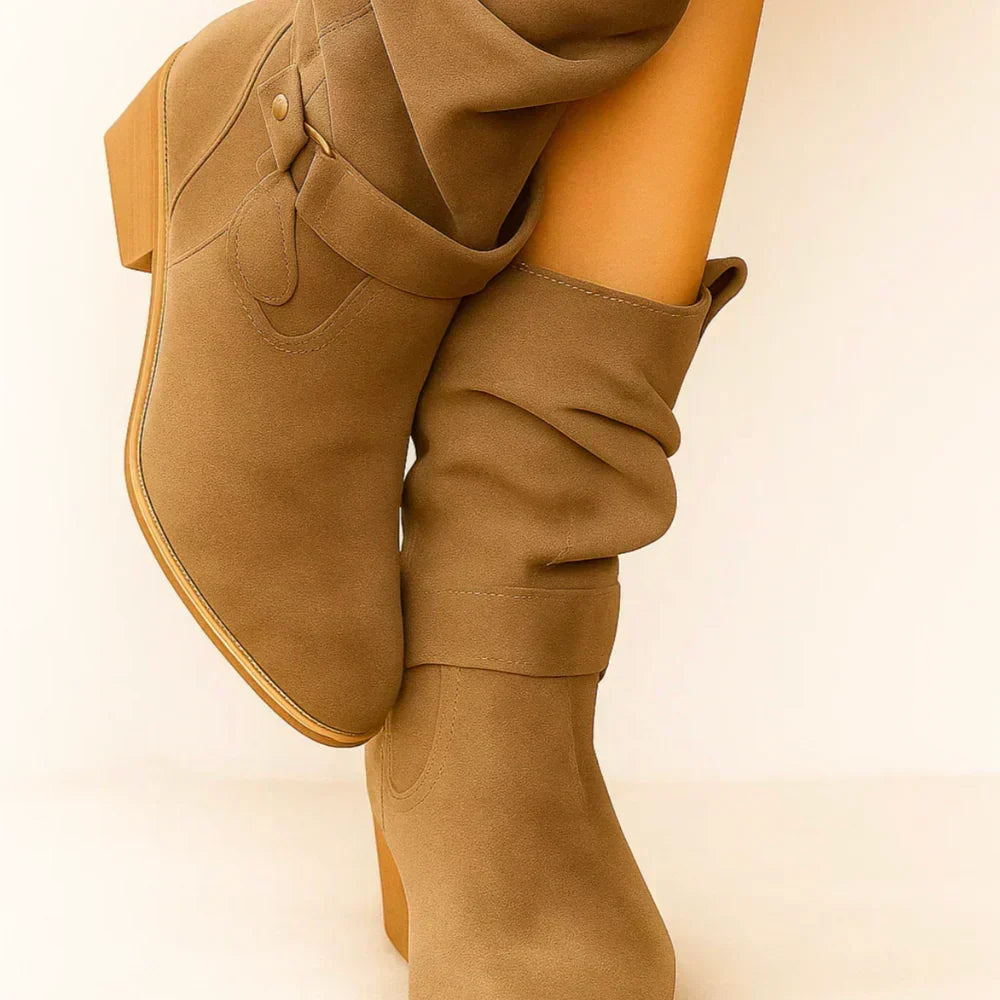 Calluna - Soft-Touch Block-Heel Mid-Calf Boots