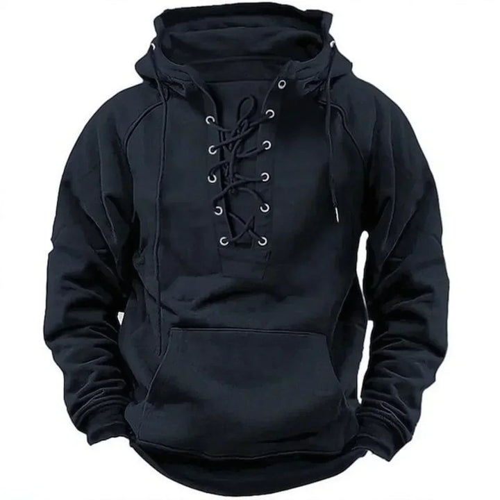 Damon - Soft-Touch Lace-Up Hoodie