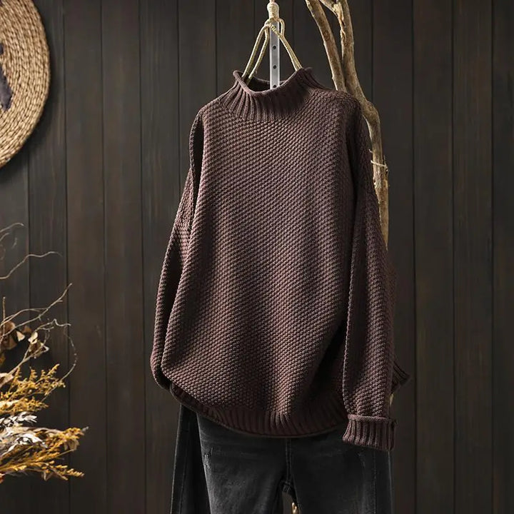 Oriane - Textured Mock-Neck Sweater
