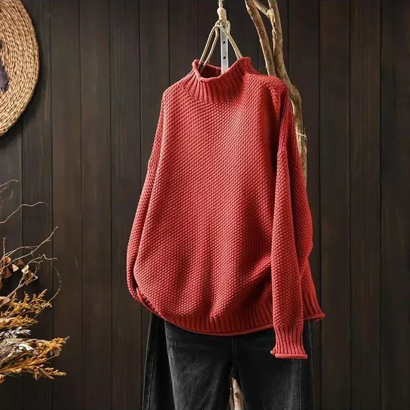 Oriane - Textured Mock-Neck Sweater