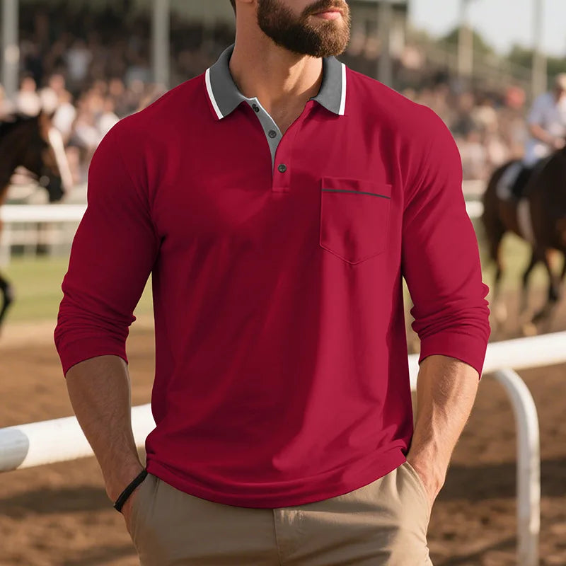 Balcombe - Soft-Touch Long-Sleeve Polo Shirt