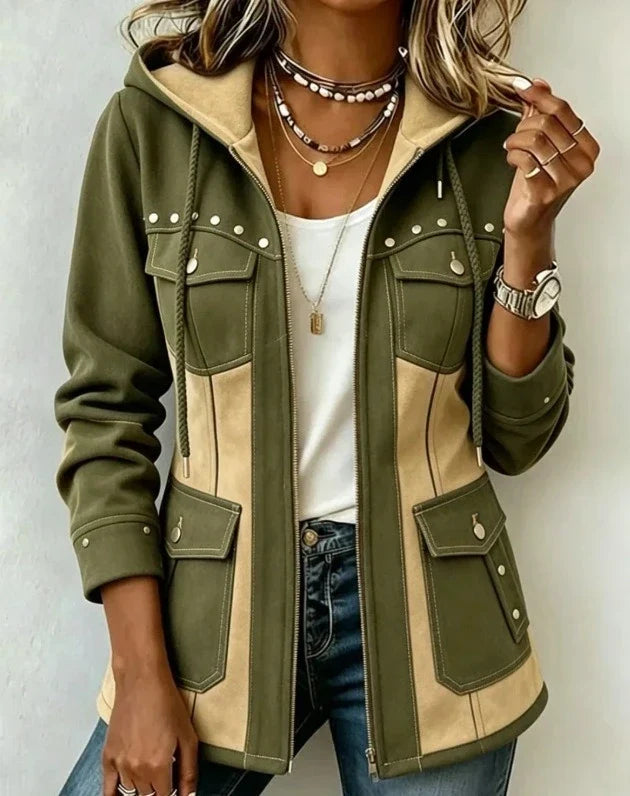 Aneska - Textured Hooded Jacket