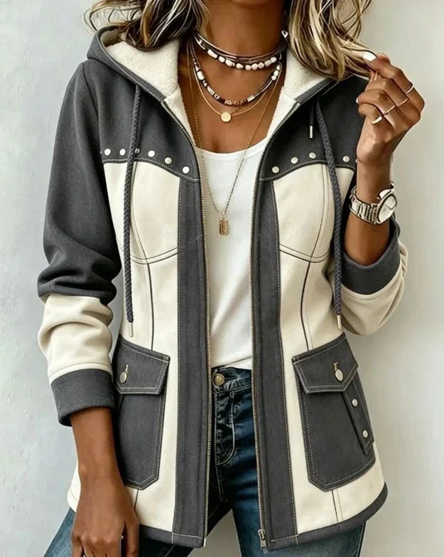 Aneska - Textured Hooded Jacket