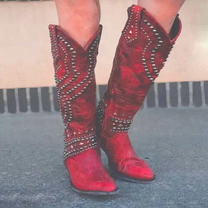 Sylverelle - Studded Vintage Western Boots
