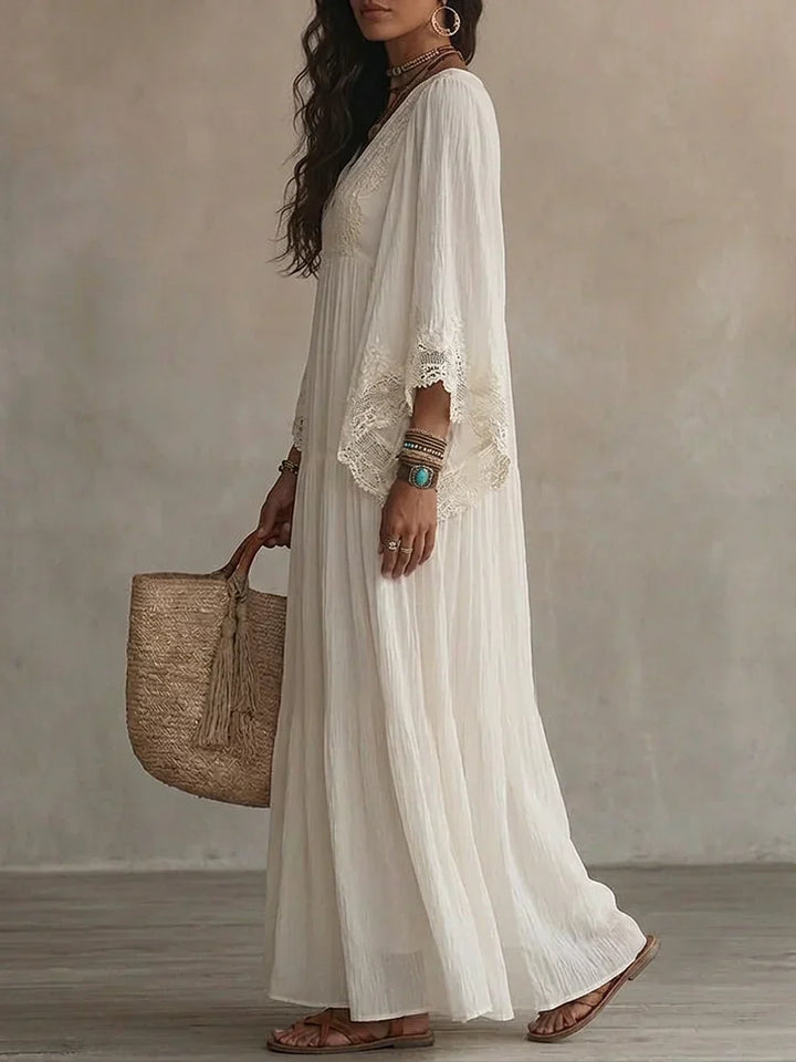 Aerinne - Airy Pleated Maxi Dress