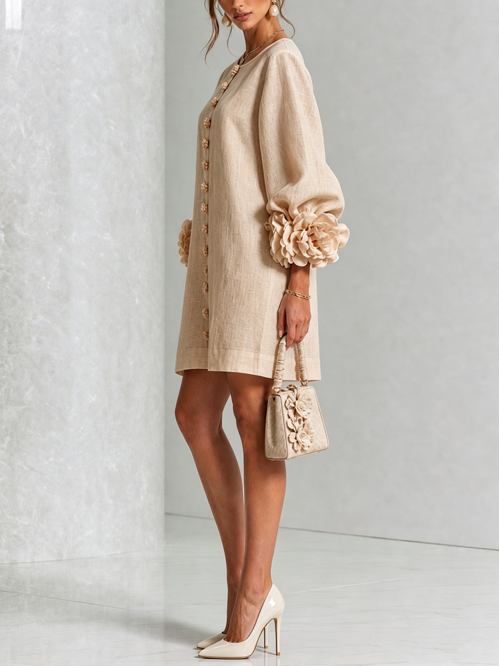 Elovienne - Textured Linen Mini Dress