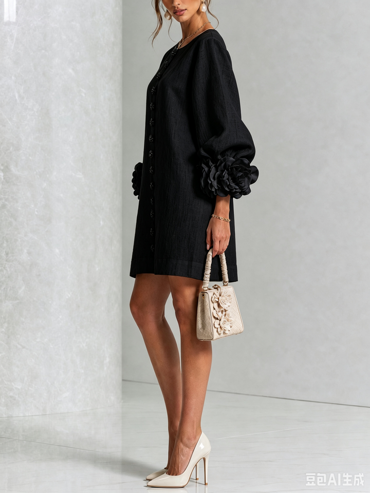 Elovienne - Textured Linen Mini Dress