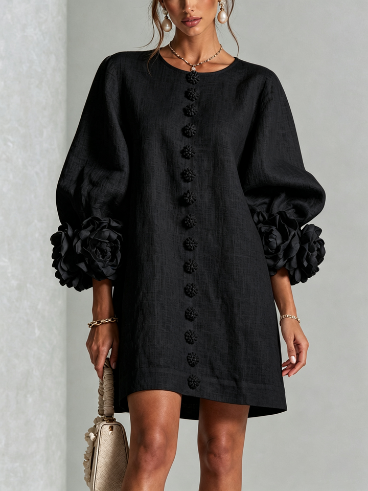 Elovienne - Textured Linen Mini Dress