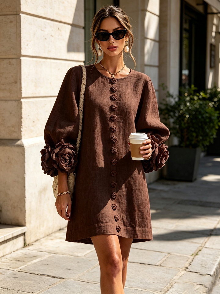 Elovienne - Textured Linen Mini Dress