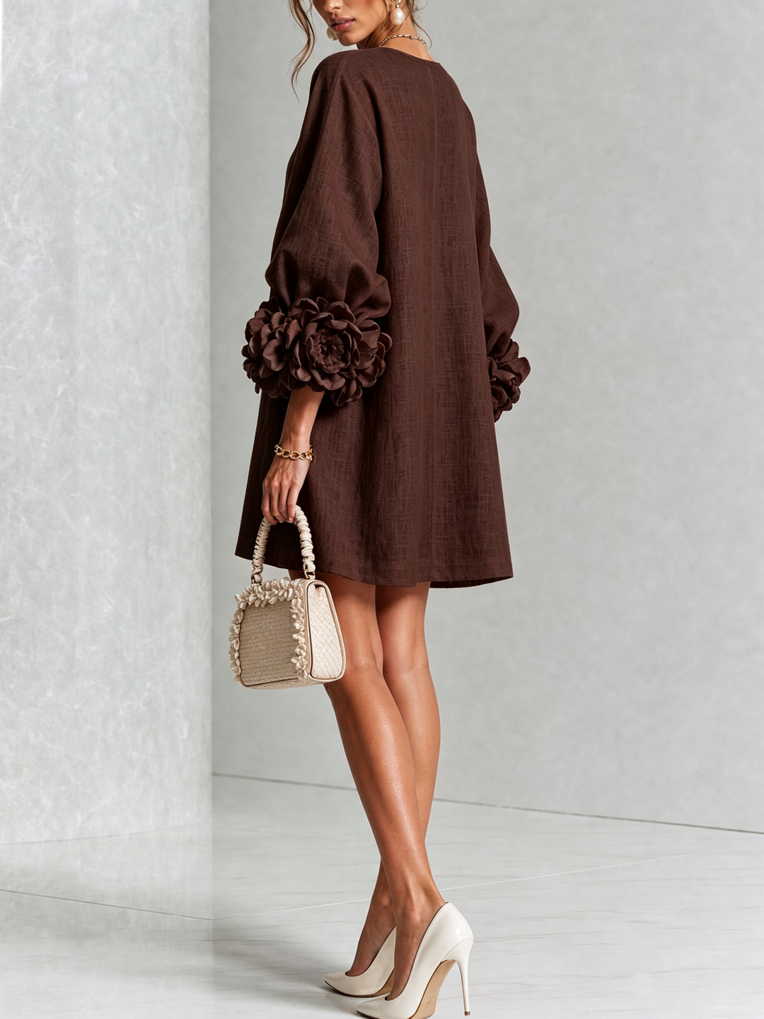 Elovienne - Textured Linen Mini Dress