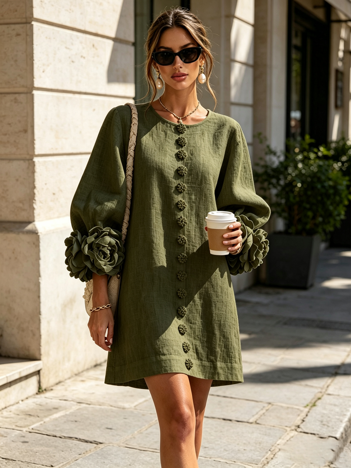 Elovienne - Textured Linen Mini Dress