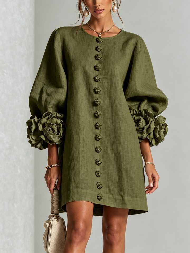Elovienne - Textured Linen Mini Dress