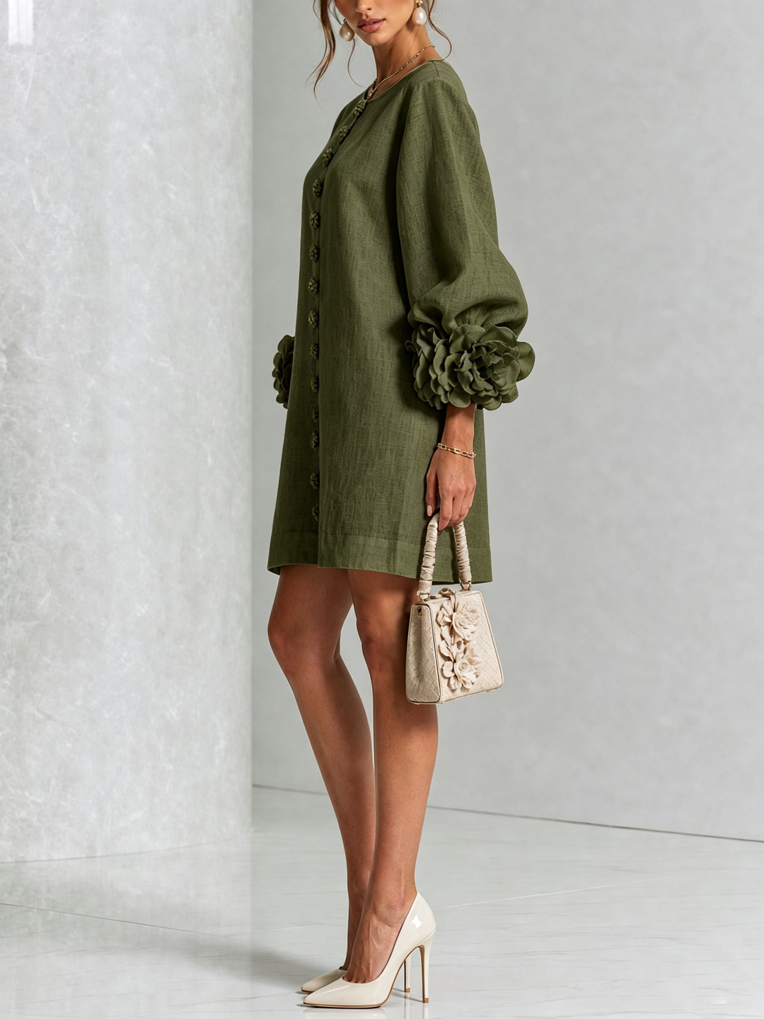 Elovienne - Textured Linen Mini Dress
